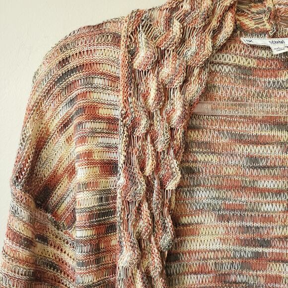 Sioni Women 3D Knit Cardigan S Cottage Granny Cabin Boho Neutral Artsy Lagenlook - Picture 2 of 9